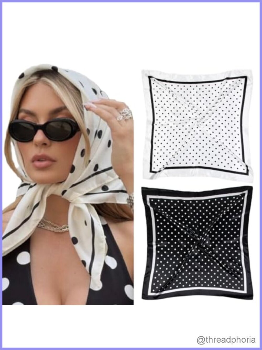 Silk Blend Head Scarf for Women, Large Square Bandana Hair Wrap, Versatile